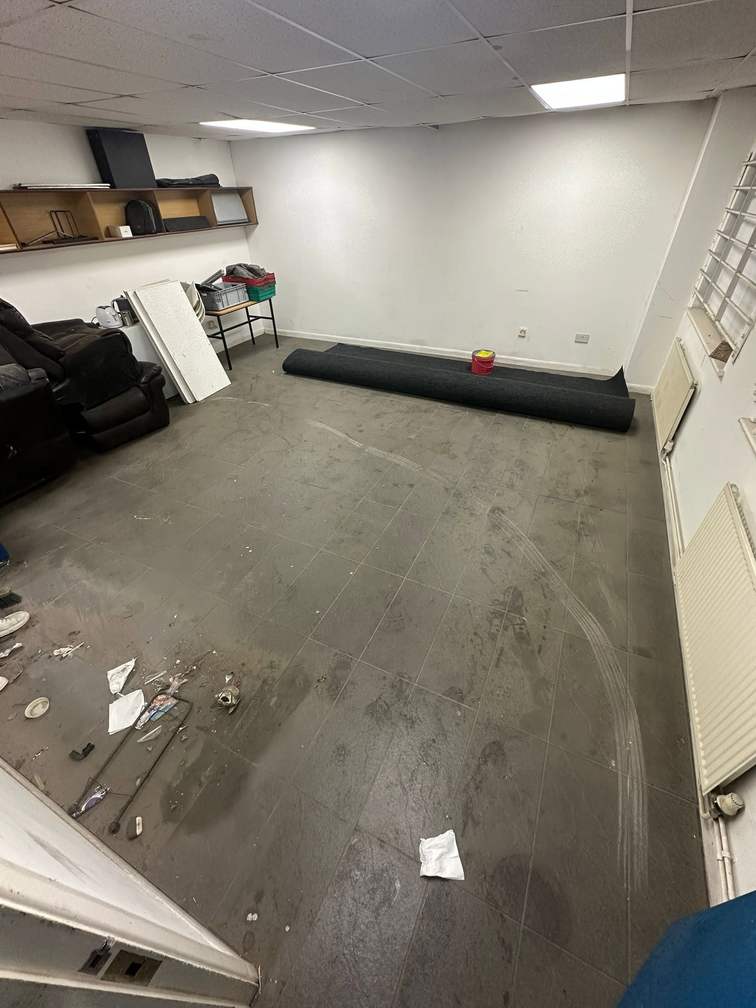 A large room before: bare concrete floor